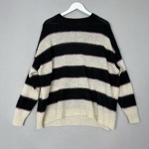 Isabel Marant Étoile Women Sweater 34 Beige Mohair Blend Reece Striped Oversized